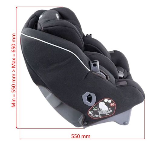 Dimensiones de la Klippan Cargo, profundidad 55 cm, ancho 44 cm, altura ajustable